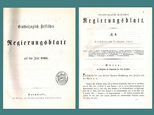 Großherzoglich Hessisches Regierungsblatt auf das Jahr 1868