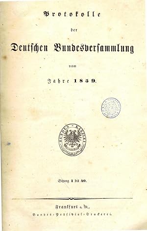 Bild des Verkufers fr Protokolle der Deutschen Bundesversammlung vom Jahre 1859 zum Verkauf von Libro-Colonia (Preise inkl. MwSt.)