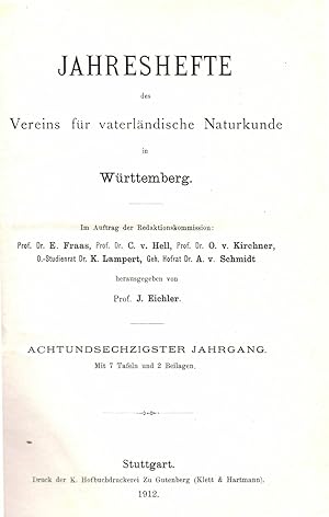 Jahreshefte des Vereins für vaterländische Naturkunde in Württemberg (68. Jahrgang 1912)