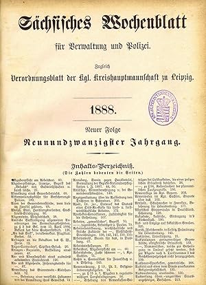 Sächsisches Wochenblatt für Verwaltung und Polizei (Verordnungsblatt der Kgl. Kreishauptmannschaf...