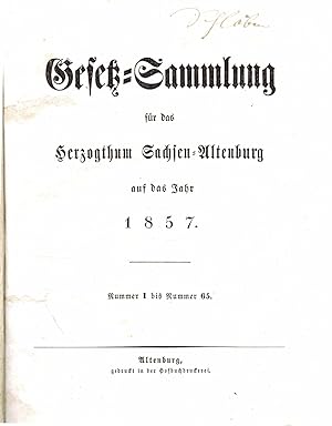 Gesetz-Sammlung für das Herzogthum Sachsen-Altenburg auf das Jahr 1857