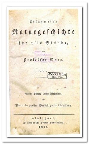 Imagen del vendedor de Allgemeine Naturgeschichte fr alle Stnde (5. Band 2.Abtheilung) - oder Thierreich 2. Band, 2.Abtheilung - a la venta por Libro-Colonia (Preise inkl. MwSt.)