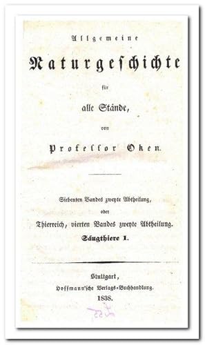 Imagen del vendedor de Allgemeine Naturgeschichte fr alle Stnde (7. Band 2.Abtheilung) - oder Thierreich 4. Band 2.Abteilung - a la venta por Libro-Colonia (Preise inkl. MwSt.)