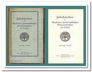 Jahrbücher der Akademie gemeinnütziger Wissenschaften zu Erfurt - neue Folge Heft 48 -