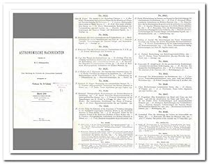 Bild des Verkufers fr Astronomische Nachrichten (Begrndet von H. C. Schumacher. Unter Mitwirkung des Vorstandes der Astronomischen Gesellschaft) - Band 244, enthaltend die Nummern 5833 - 5856, November 1931 bis Februar 1932 - zum Verkauf von Libro-Colonia (Preise inkl. MwSt.)