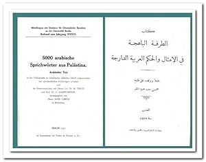 5000 arabische Sprichwörter aus Palästina (arabischer Text) - 1933 -