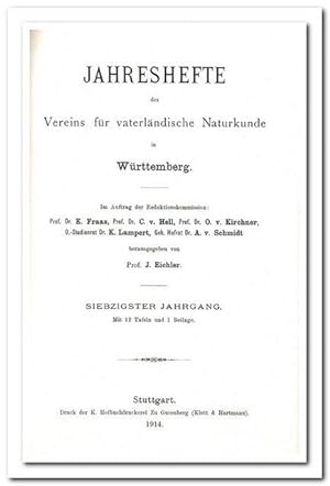 Sammelband Jahreshefte des Vereins für vaterländische Naturkunde in Württemberg (70. Jahrgang 191...
