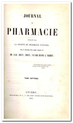 Journal de Pharmacie (Band VII 1851)