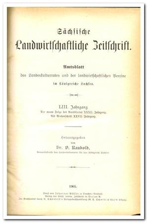 Sächsische Landwirtschaftliche Zeitschrift (Amtsblatt des Landeskulturrats und der landwirtschaft...