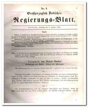 Großherzogliches Badisches Regierungsblatt (49. Jahrgang 1851)