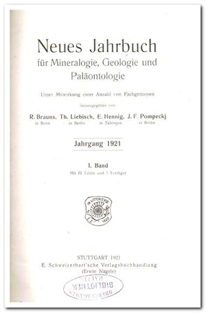 Neues Jahrbuch für Mineralogie, Geologie und Paläontologie ( Jahrgang 1921 I. Band)