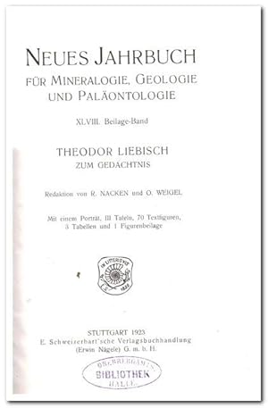 Neues Jahrbuch für Mineralogie, Geologie und Paläontologie ( XLVIII. Beilage-Band 1923)