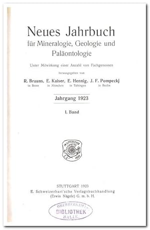 Neues Jahrbuch für Mineralogie, Geologie und Paläontologie ( Jahrgang 1923 I. Band)