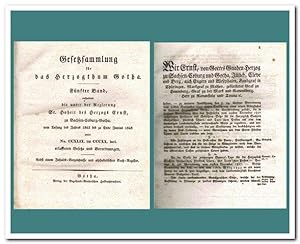 Gesetz-Sammlung für das Herzogthum Gotha (5. Band Anfang 1843 bis Ende Juni 1843)