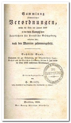 Sammlung sämmtlicher Verordnungen, welche bis Ende des Jahres 1833 in den von Kamptz'schen Jahrbü...