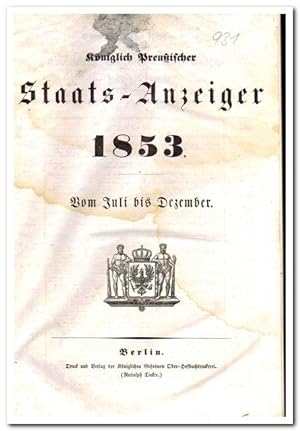 Königlich Preußischer Staats-Anzeiger 1853 ( 2. Halbjahr Juli - Dezember 1853)