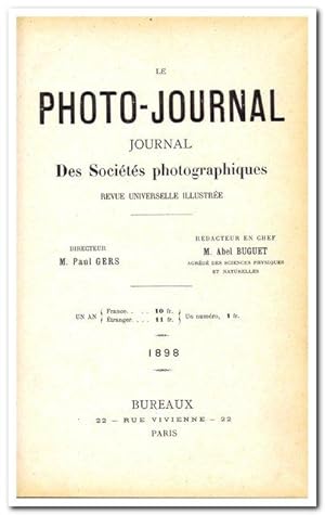 Journal de l'Industrie Photographique (Organe de la Chambre Syndicale de la Photographie) - Jahrg...