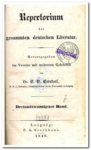 Repertorium der gesammten deutschen Literatur - (Jahrgang 1840)