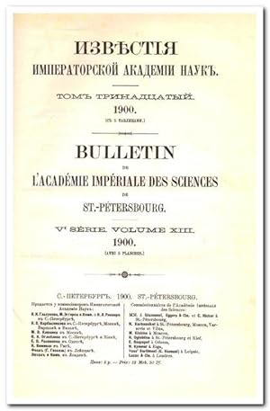 Bulletin de l"Academie Imperiale des Sciences de St.-Petersbourg (Aufsätze aus Heft Nr 2 und 3 Ok...