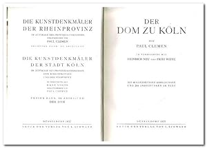 Die Kunstdenkmäler der Stadt Köln. Bd. 1, III. Abteilung (Der Dom zu Köln ) - Originalausgabe von...