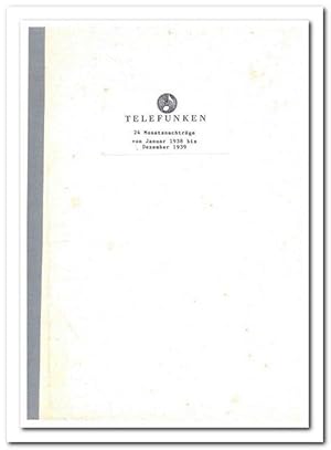 Telefunken (Monats-Nachträge von Januar 1938 - Dezember 1939) - Reproduktion 1987 -