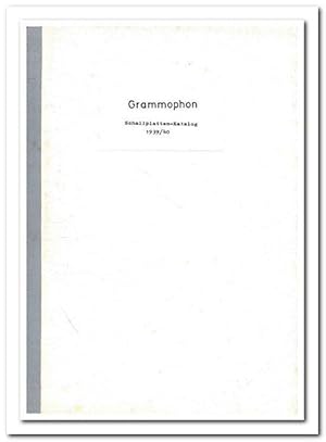 Grammophon - Schallplatten-Katalog 1939/40 - (Reproduktion der 90erJahre)