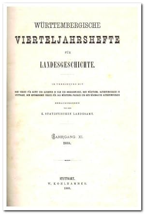 Württembergische Vierteljahrshefte für Landesgeschichte (In Verbindung mit dem Verein für Kunst u...