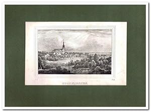 Hochkirch (bei Bautzen)- Gesamtansicht - (Original-Lithographie ca. 1835)