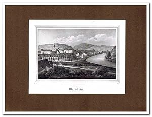 Waldheim - Gesamtansicht - (Original-Lithographie ca. 1837)