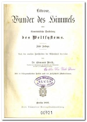 Bild des Verkufers fr Littrow, Wunder des Himmels oder Gemeinfaliche Darstellung des Weltsystems zum Verkauf von Libro-Colonia (Preise inkl. MwSt.)