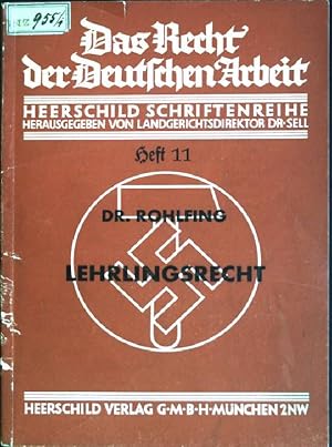 Imagen del vendedor de Das Recht des Lehrlings Das Recht der Deutschen Arbeit, Heft 11 a la venta por books4less (Versandantiquariat Petra Gros GmbH & Co. KG)