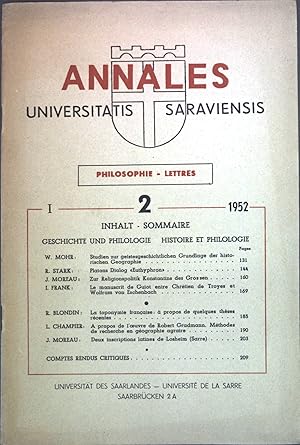 Bild des Verkufers fr Deux inscriptions latines de Losheim (Sarre); in: Annales Universitatis Saraviensis: Philosophie Letters Schriften der Universitt des Saarlandes, Heft 2 zum Verkauf von books4less (Versandantiquariat Petra Gros GmbH & Co. KG)