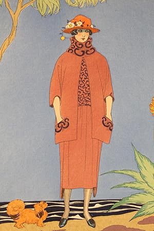 Bild des Verkufers fr A Palm Beach. Tailleur, de Worth (pl.40, La Gazette du Bon ton, 1921 n5) zum Verkauf von Librairie Le Feu Follet