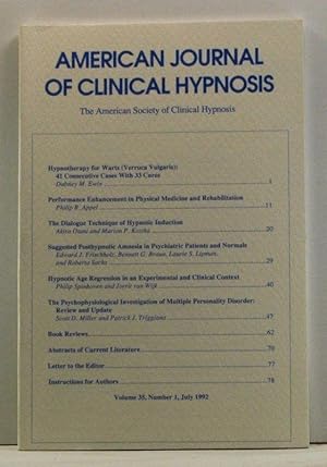 The American Journal of Clinical Hypnosis, Volume 35, Number 1 (July 1992)