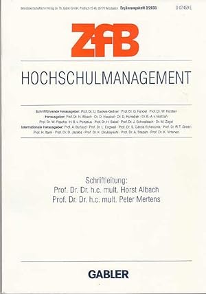 Hochschulmanagement. Schriftl. Horst Albach ; Peter Mertens / Zeitschrift für Betriebswirtschaft ...