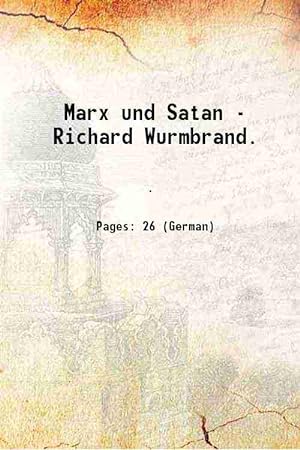 Seller image for Marx und Satan [Hardcover] for sale by Gyan Books Pvt. Ltd.