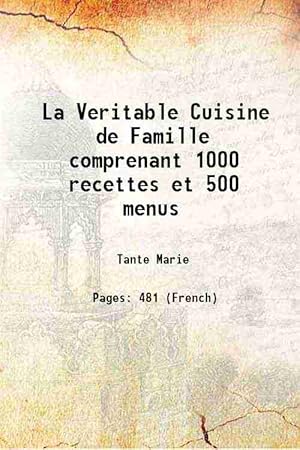 Ancien livre de cuisine La véritable cuisine de famille par Tante