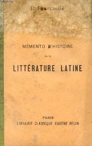 Seller image for MEMENTO D'HISTOIRE DE LA LITTERATURE LATINE for sale by Le-Livre