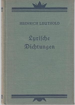 Seller image for Lyrische Dichtungen ausgewhlt und eingeleitet von Emil Sulger-Gebing for sale by Graphem. Kunst- und Buchantiquariat