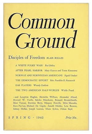 Bild des Verkufers fr Common Ground - Vol.II, No.3 (Spring, 1942) zum Verkauf von Lorne Bair Rare Books, ABAA