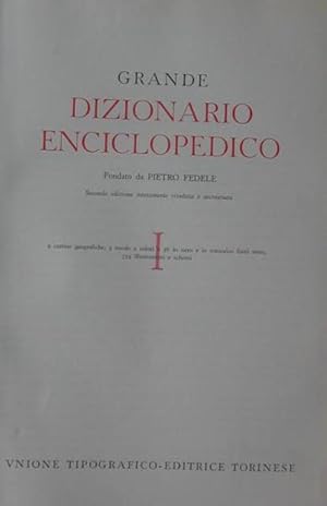 Bild des Verkufers fr GRANDE DIZIONARIO ENCICLOPEDICO. 1954-1962. zum Verkauf von studio bibliografico pera s.a.s.