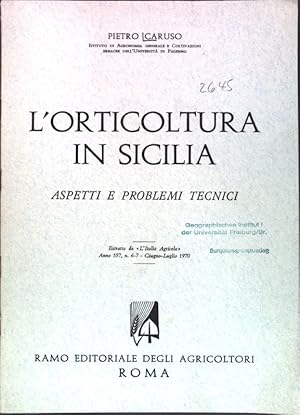 Immagine del venditore per L'Orticoltura in Sicilia: Aspetti e problemi tecnici; venduto da books4less (Versandantiquariat Petra Gros GmbH & Co. KG)