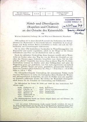 Seller image for Mittel- und Oberoligozn (Rupelien und Chattien) an der Ostseite des Kaiserstuhls; for sale by books4less (Versandantiquariat Petra Gros GmbH & Co. KG)