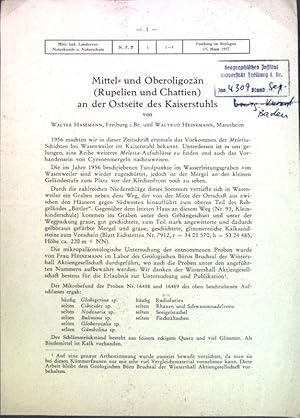 Bild des Verkufers fr Mittel- und Oberoligozn (Rupelien und Chattien) an der Ostseite des Kaiserstuhls; zum Verkauf von books4less (Versandantiquariat Petra Gros GmbH & Co. KG)