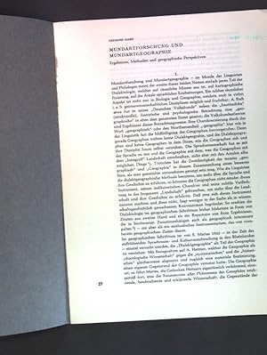 Bild des Verkufers fr Mundartforschung und Mundartgeographie: Ergebnisse, Methoden und geographische Perspektiven. zum Verkauf von books4less (Versandantiquariat Petra Gros GmbH & Co. KG)