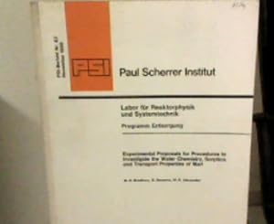 Image du vendeur pour Labor fr Reaktorphysik und Systemtechnik. Programm Entsorgung. PSI-Bericht Nr. 82 - November 1990. Experimental Proposals fr Procedures to Inverstigate the Water Chemistry, Sorption and Pransport Properties of Marl. mis en vente par Zellibooks. Zentrallager Delbrck