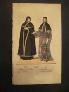 Nonnentracht. Fig.1: Klosterfrau von dem Orden des Heiligen Gilbert; Fig.2: Schwester von dem Ord...