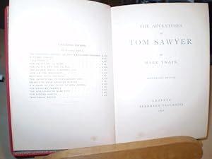 Imagen del vendedor de The Adventures of Tom Sawyer. in one volume. Erschienen im Jahr der Erstausgabe. a la venta por Antiquariat im Schloss