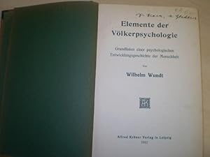 Elemente der Völkerpsychologie.