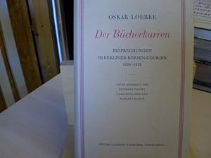 Der Bücherkarren. Besprechungen im Berliner Börsen-Courier 1920-1928. Unter Mitarbeit von Reinhar...